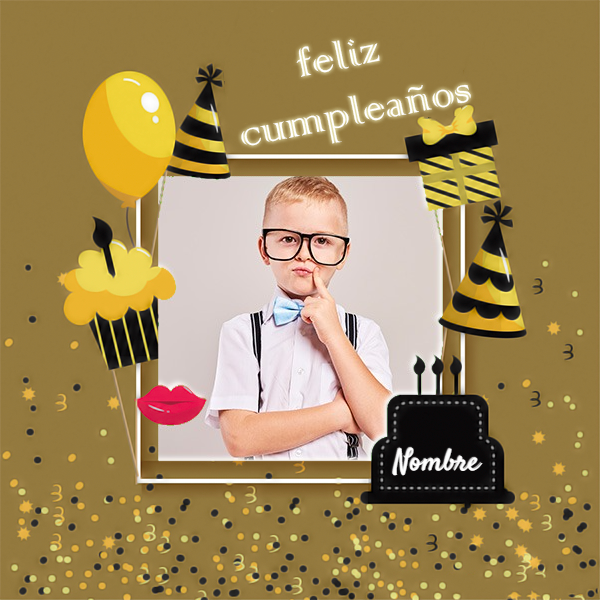 Marco de fotos de feliz cumpleaños gratis para niños torta texto 33 - Marco de fotos de feliz cumpleaños gratis para niños